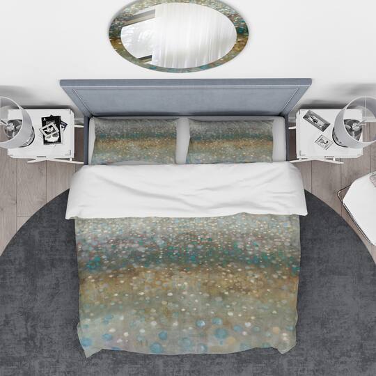 Designart 'Brown Rain' Geometric Bedding Set
